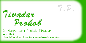 tivadar prokob business card